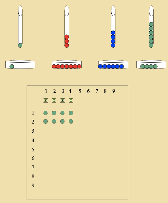 montessori, racks and tubes, illustration