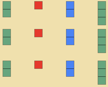 montessori, stamp game, static multiplication, constructing the number