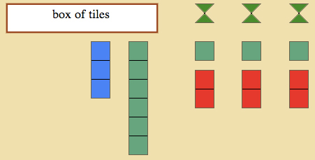 montessori, stamp game, static division, giving each skittle another 100 tile