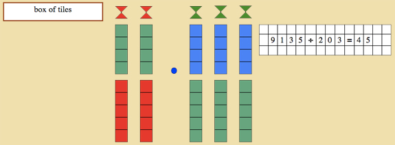 montessori, stamp game, dynamic division with a zero in the tens