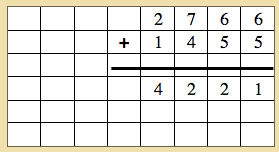 montessori, stamp game. dynamic addition, reading the finished problem