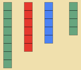 montessori, stamp game, static substraction, constructing the number